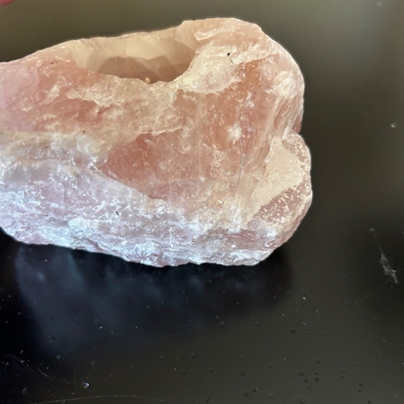 Raw Rose Quartz Tea Light Candle Holder From Brazil - Picture 6 of 14